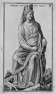 The Greek goddess Kybele, marble statue from ancient Rome