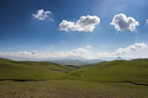 Green hilly landscape, on the border of Iran