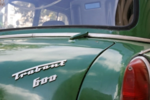 Green Trabant 600 from the back