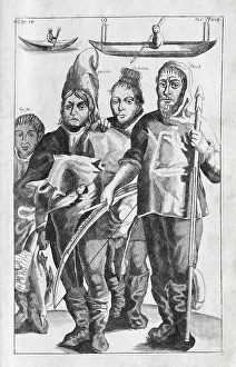 Greenlanders, copperplate engraving from Museum Museorum