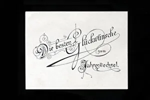 Greeting card around 1900, original size 11