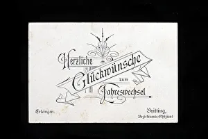 Greeting card around 1900, original size 11