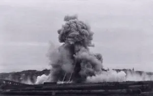 Grenade explosion, historic photograph