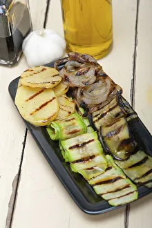Grilled assorted vegetables dressed with extra virgin olive oil