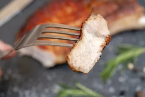 Grilled pork steak