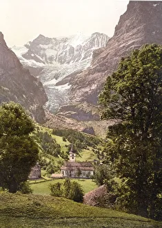 Grindelwald, Kirche und Eiger, Bernese Oberland