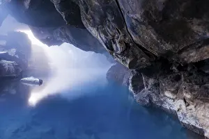Grjotagja Lava cave, geothermal spring