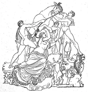 Group of the Farnese Bull, artwork from the Farnese Palace in Rome