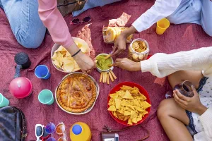 Group of friends having a picnic