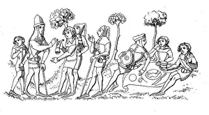Group of hunters, tight Gugeltracht