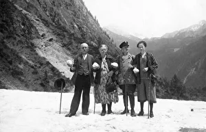 Group of people shortly before a snowball fight