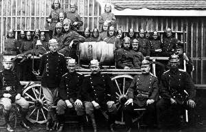 Group picture, firefighters with fire truck