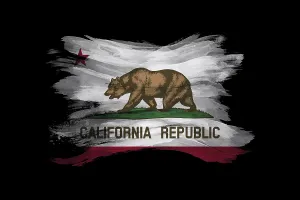 Grunge California state flag, California flag background grunge texture