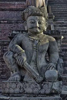Guard figure, Nyatapola Siddhi Lakshmi Temple or Ngatapola Temple guarded by the Rajput Wrestlers Jayame and Phattu