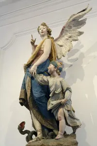 Guardian angel statues designed by Ignaz Guenther
