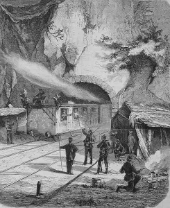 Guarding the railway tunnel near Saarburg by Prussian troops