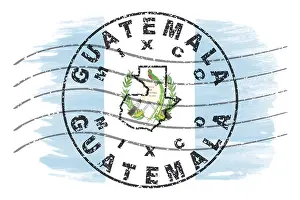 Guatemala Mixco Round Seal Map Design