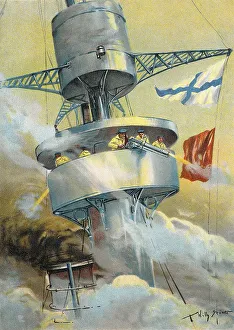 A gun turret of a naval ship, c