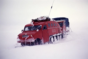 GUSI Bombardier B 12 snowmobile, Gudmundur Jonasson travel company Adventure Arctic Expedition to the frozen ice cap, Iceland, 1972, Europe