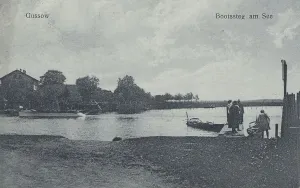 Gussow, jetty at the lake, district in the municipality of Heidesee in Brandenburg