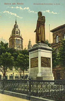 Gutenberg Monument and Cathedral in Mainz