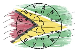 Guyana Mabura Round Seal Map Design