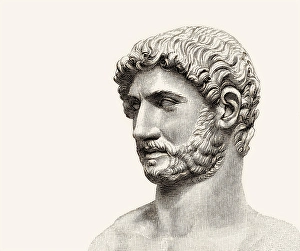 Hadrian or Publius Aelius Hadrianus Augustus, 76 - 138, Roman emperor, digitally edited
