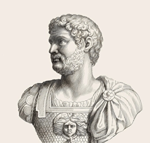 Hadrian or Publius Aelius Hadrianus Augustus, 76 - 138, Roman emperor, digitally edited