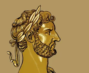 Hadrian or Publius Aelius Hadrianus Augustus, 76 - 138, Roman emperor, digitally edited