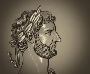 Hadrian or Publius Aelius Hadrianus Augustus, 76 - 138, Roman emperor, digitally edited
