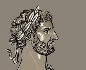 Hadrian or Publius Aelius Hadrianus Augustus, 76 - 138, Roman emperor, digitally edited