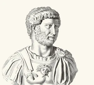 Hadrian or Publius Aelius Hadrianus Augustus, 76 - 138, Roman emperor, digitally edited