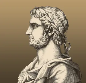 Hadrian or Publius Aelius Hadrianus Augustus, 76 - 138, Roman emperor, digitally edited
