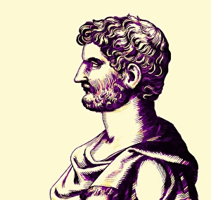 Hadrian or Publius Aelius Hadrianus Augustus, 76 - 138, Roman emperor, digitally edited