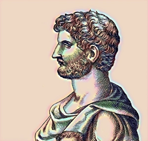 Hadrian or Publius Aelius Hadrianus Augustus, 76 - 138, Roman emperor, digitally edited