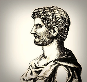 Hadrian or Publius Aelius Hadrianus Augustus, 76 - 138, Roman emperor, digitally edited