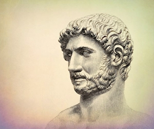 Hadrian or Publius Aelius Hadrianus Augustus, 76 - 138, Roman emperor, digitally edited