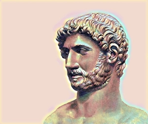 Hadrian or Publius Aelius Hadrianus Augustus, 76 - 138, Roman emperor, digitally edited