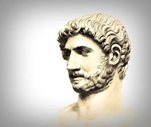 Hadrian or Publius Aelius Hadrianus Augustus, 76 - 138, Roman emperor, digitally edited