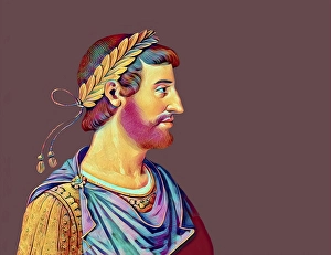 Hadrian or Publius Aelius Hadrianus Augustus, 76 - 138, Roman emperor, digitally edited