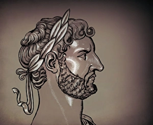 Hadrian or Publius Aelius Hadrianus Augustus, 76 - 138, Roman emperor, digitally edited