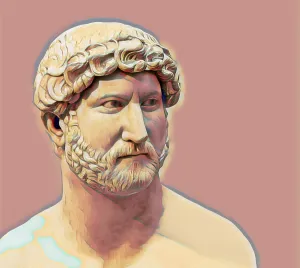 Hadrian or Publius Aelius Hadrianus Augustus, 76 - 138, Roman emperor, digitally edited
