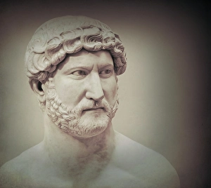 Hadrian or Publius Aelius Hadrianus Augustus, 76 - 138, Roman emperor, digitally edited
