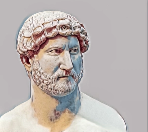 Hadrian or Publius Aelius Hadrianus Augustus, 76 - 138, Roman emperor, digitally edited