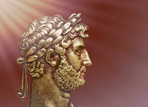 Hadrian or Publius Aelius Hadrianus Augustus, 76 - 138, Roman emperor, digitally edited