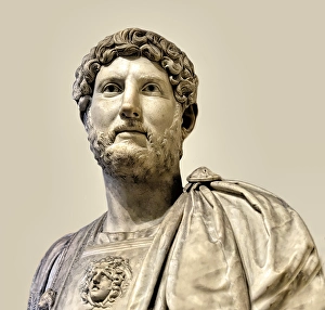 Hadrian or Publius Aelius Hadrianus Augustus, 76 - 138, Roman emperor, digitally edited