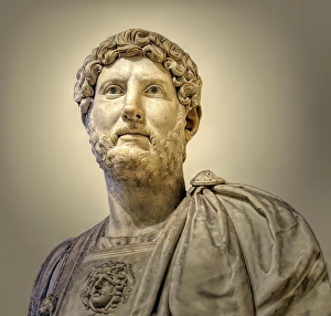 Hadrian or Publius Aelius Hadrianus Augustus, 76 - 138, Roman emperor, digitally edited