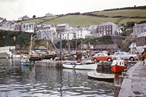 Hafen von Mevagissey, Cornwall, England, UK 1964