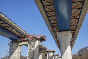 Hagen, North Rhine-Westphalia, Germany - New construction of the A45 Lennetal motorway bridge