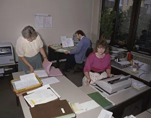 Hagen. Workplaces of employees in an insurance company